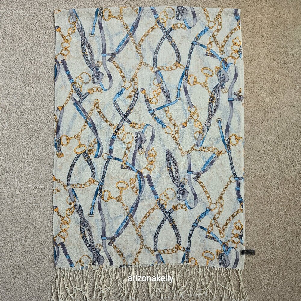 NWOT & Other Stories Wool Scarf Equestrian Design Lightweight Oblong